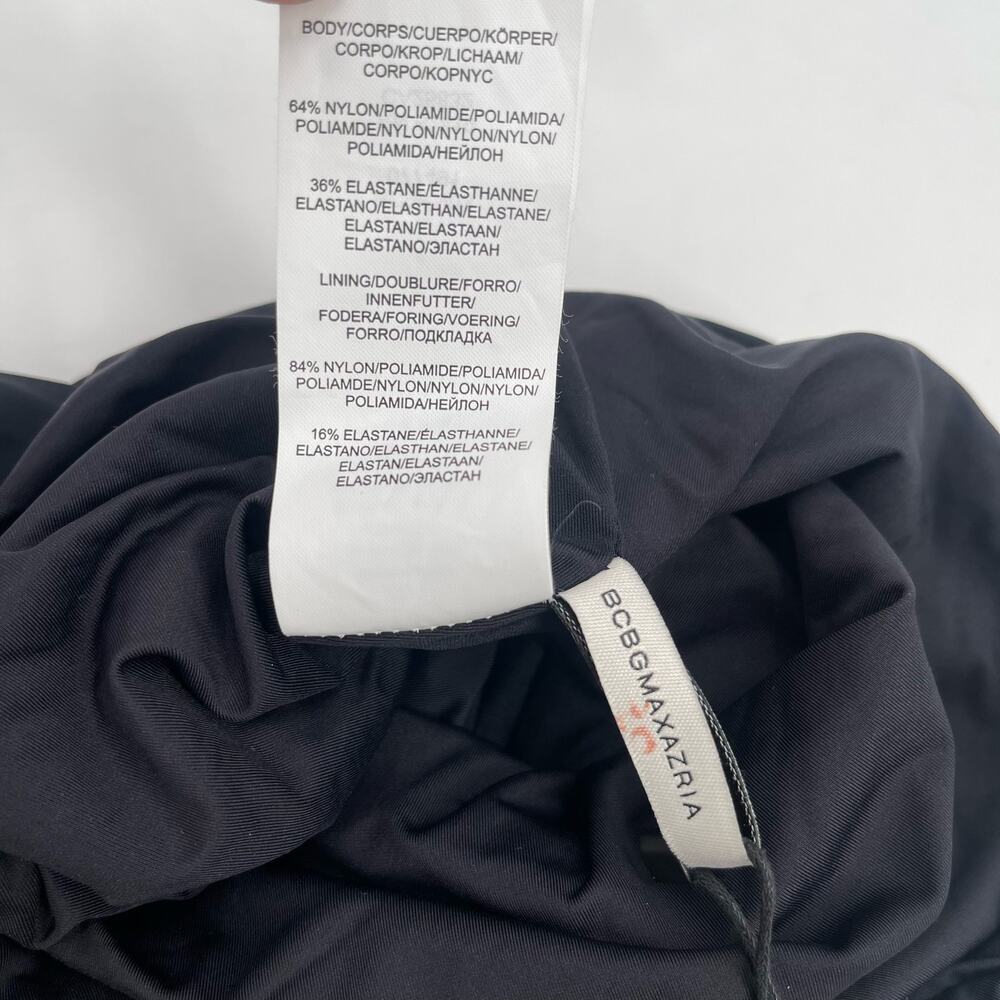BCBGMAXAZRIA Swimsuit Size 4 One Piece Black Cutout One Shoulder Asymmetrical - Picture 12 of 13